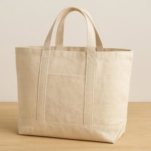 2 Large Capacity Natural Canvas Shopper Bag