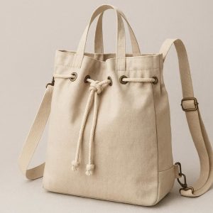 8 Drawstring Canvas Backpack Tote Convertible